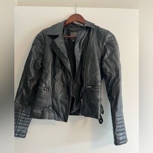 Women’s black Reitmans “leather” jacket XS